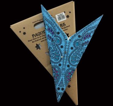 Stern Ganesha Hellblau Papier mit 9 Zacken, 60 cm (Neuware incl. 19% MwSt.)