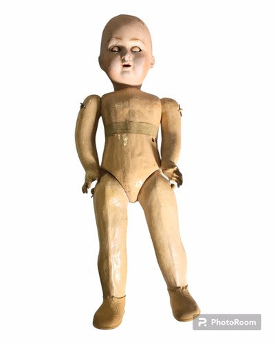 Alte Massepuppe – 45 cm – mit Schlafaugen und Originalkleidung