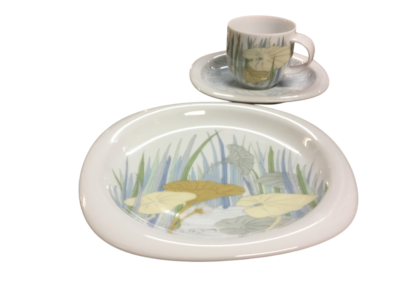 Rosenthal Studio-Line Rosseau Frühstücksset 3-tlg. – Tasse Teller Untertasse – Seerosen