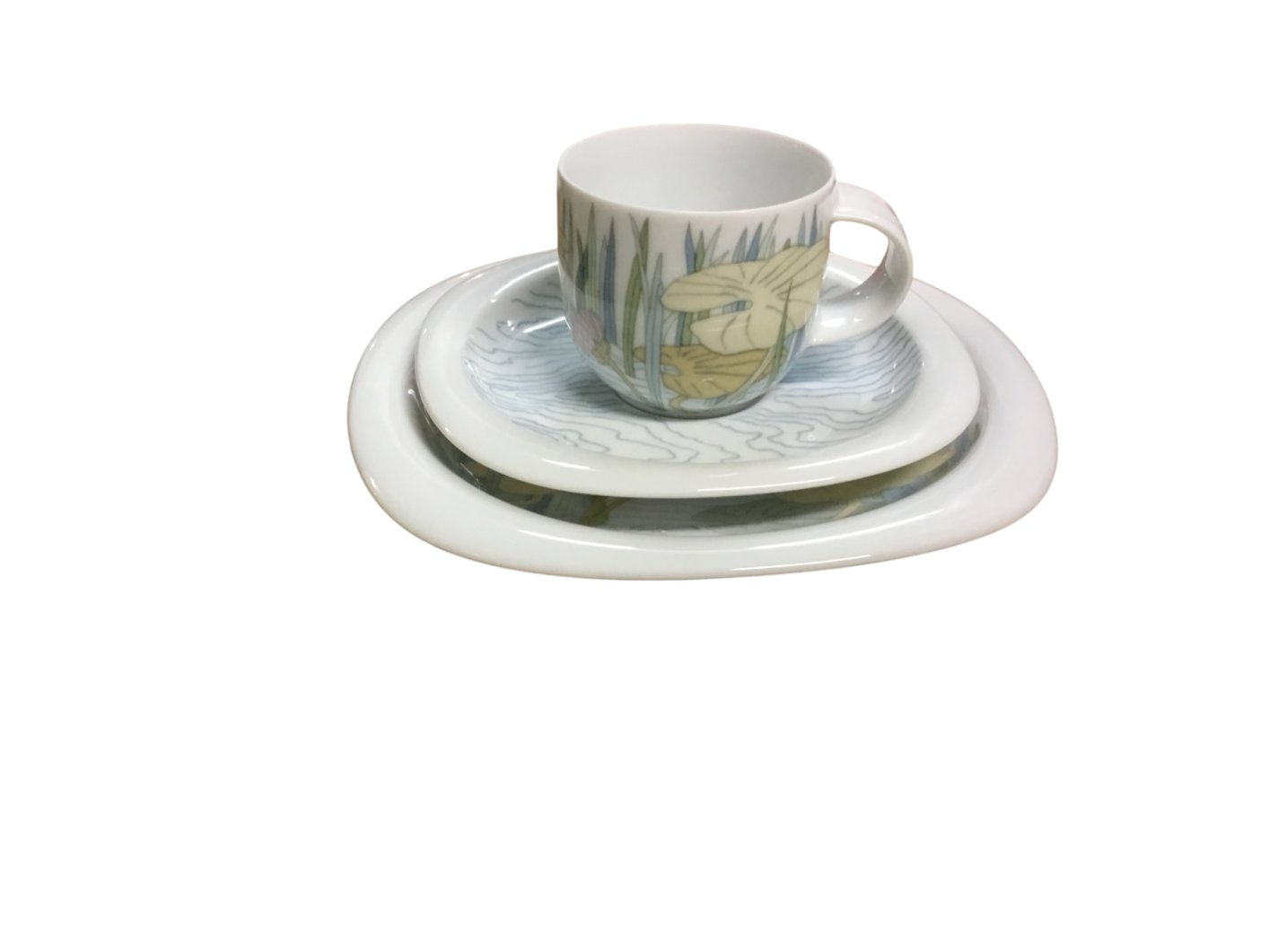 Rosenthal Studio-Line Rosseau Frühstücksset 3-tlg. – Tasse Teller Untertasse – Seerosen