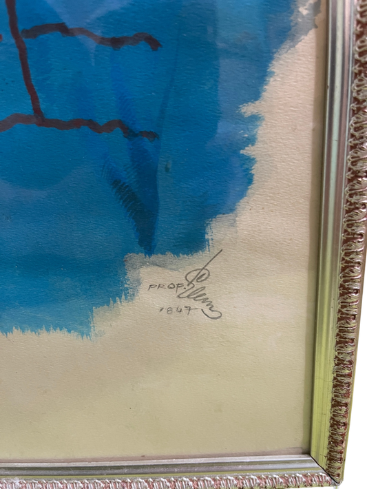 Porträt eines Mädchens – signiert Prof. Elms, 1947 – Aquarell/Gouache – 55 x 37 cm – hinter GlasNicht zutreffend