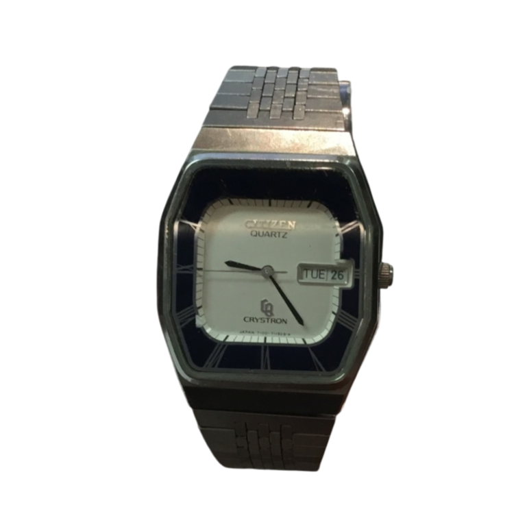 Citizen Crystron Quartz 4-752109 – Vintage 1977 – Edelstahl – Japan – läuft