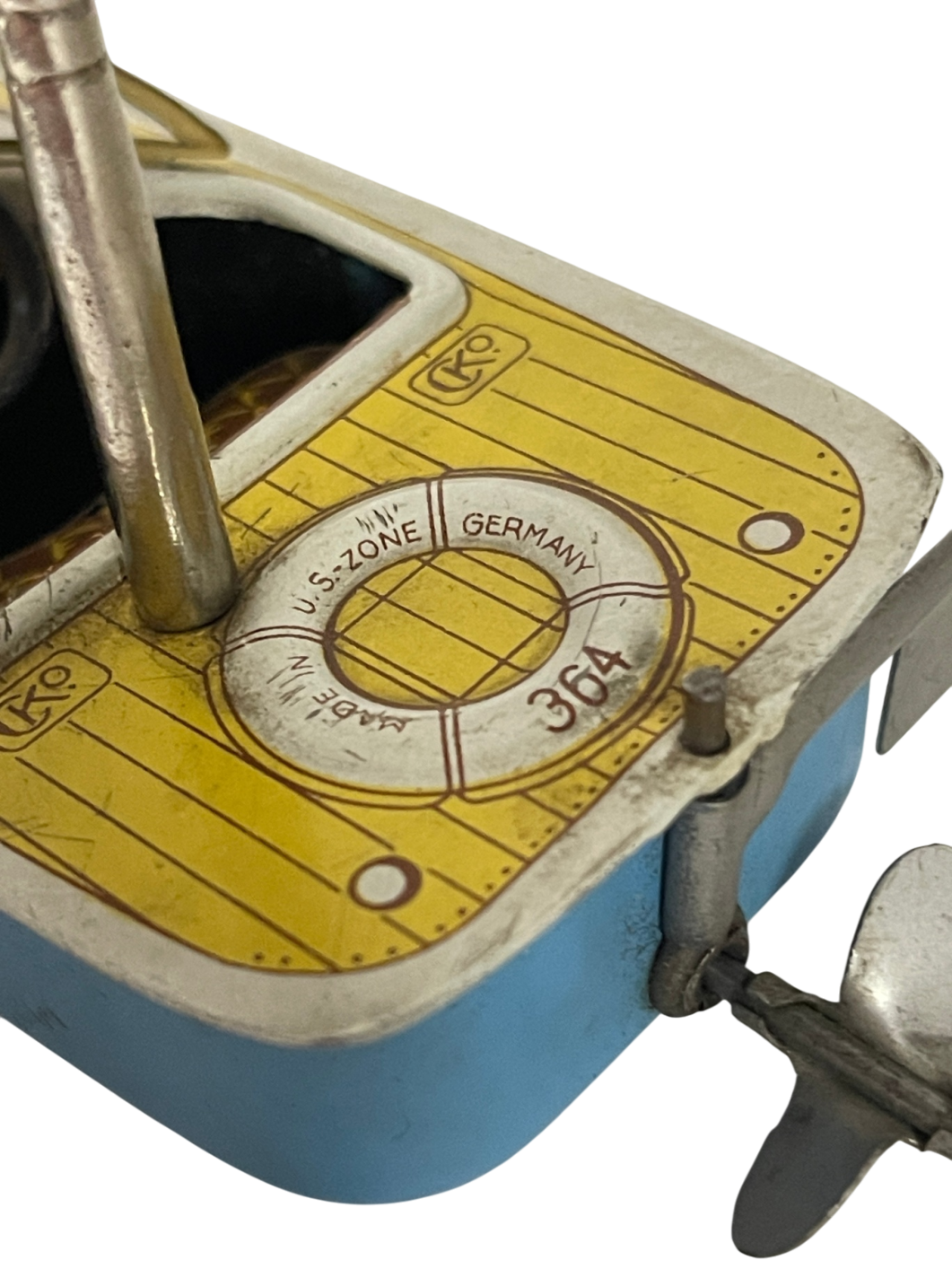 Blechspielzeug Boot Nr. 364 Made in US-Zone Germany (20974)