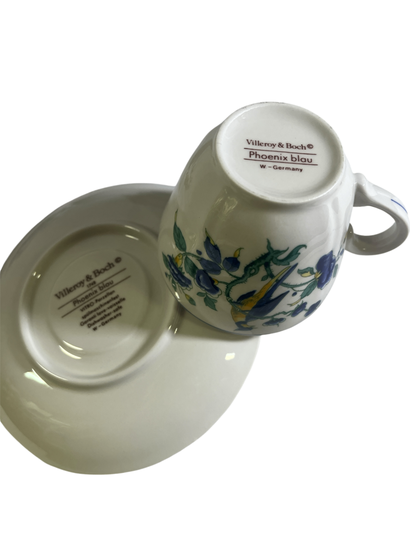 Villeroy & Boch – Phoenix Blau Kaffeetasse mit Untertasse – W. Germany