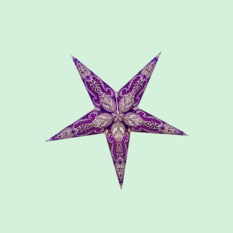 Stern Ganeesha Lila Glitter Baby 5 zacken Ø 40cm (Neuware incl. 19%)