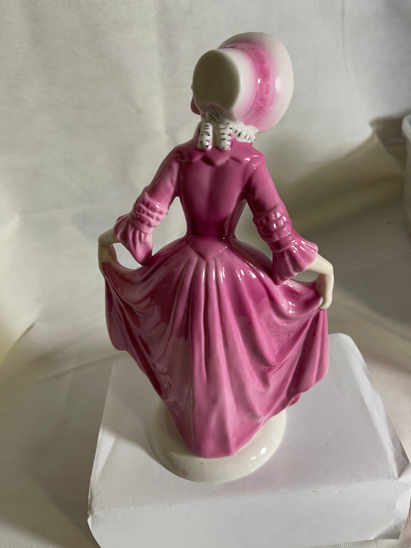 Tänzerin Porzellanfigur Unterweissbach Thüringen – 25 cm – Rosa Kleid – Handbemalt – 1950er Jahre