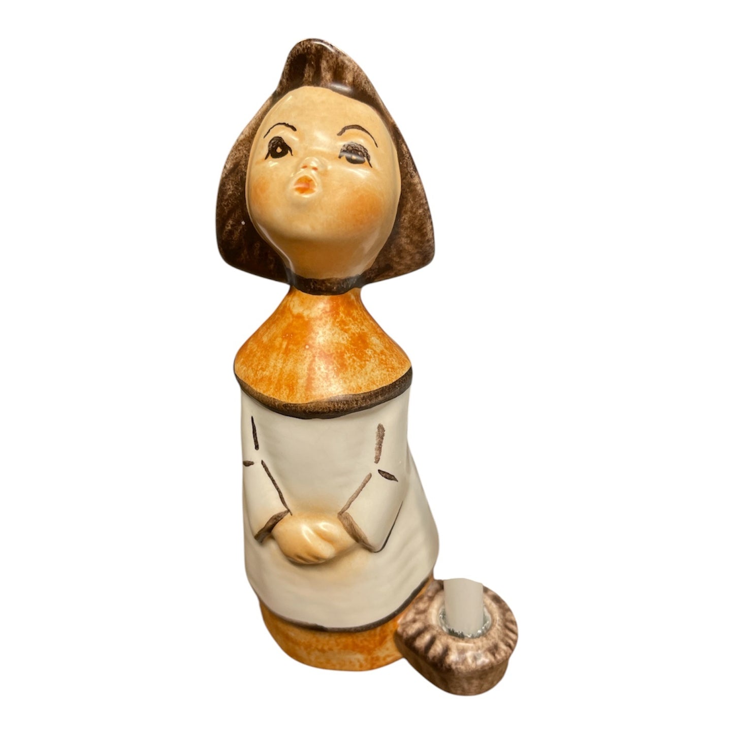 Göbel Engel aus Keramik – ca. 16 cm – Handbemalt – Kerzenhalter – Vintage – Sammlerstück