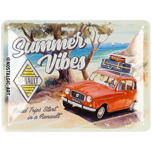 Blechschild 15 x 20 cm »Renault - Summer Vibes« (Neuware incl. 19% MwSt.) NostalgicArt