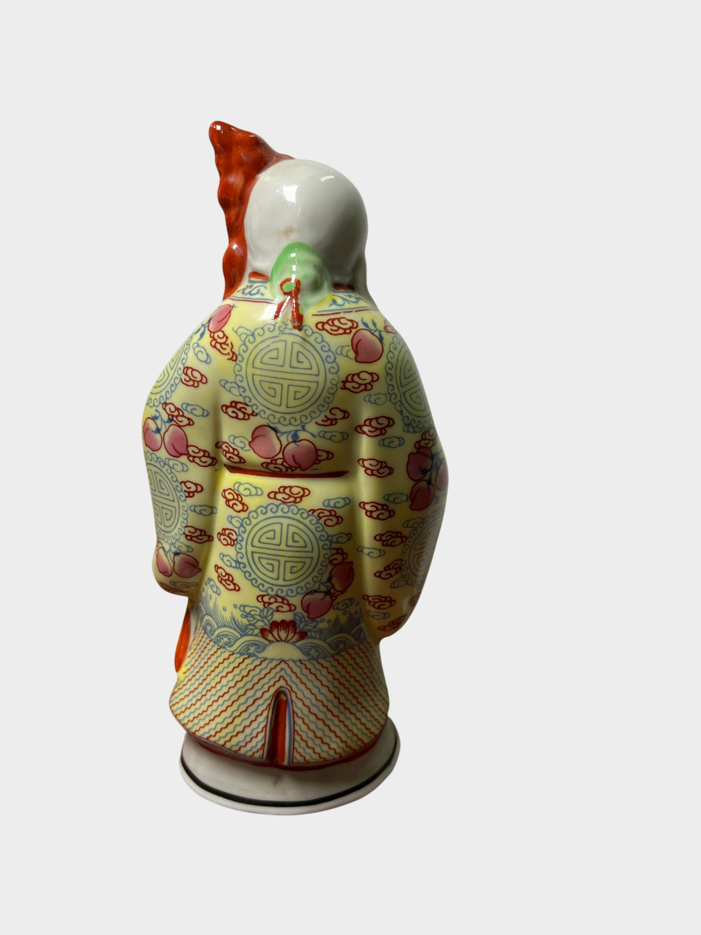 Asiatische Keramikfigur Shou Xing Gott der Langlebigkeit handbemalt Dekofigur