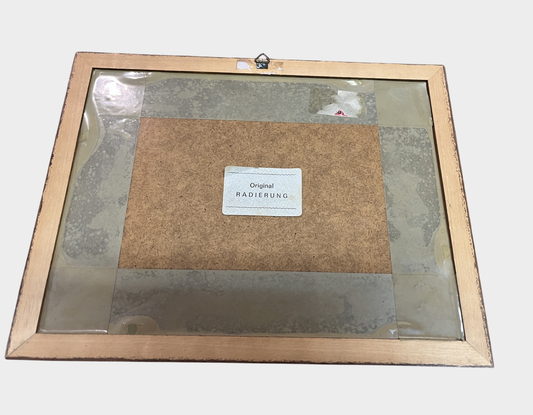 Original Radierung F. Kätner Universität Bonn gerahmt 21 x 27 cm