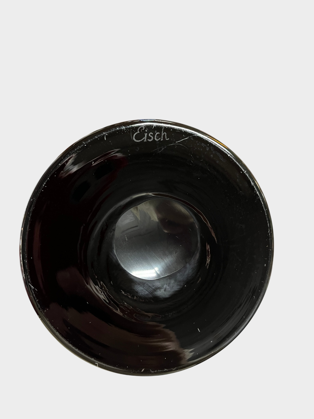 Eisch Studioglas Vase Muschelform Handarbeit irisierend signiert