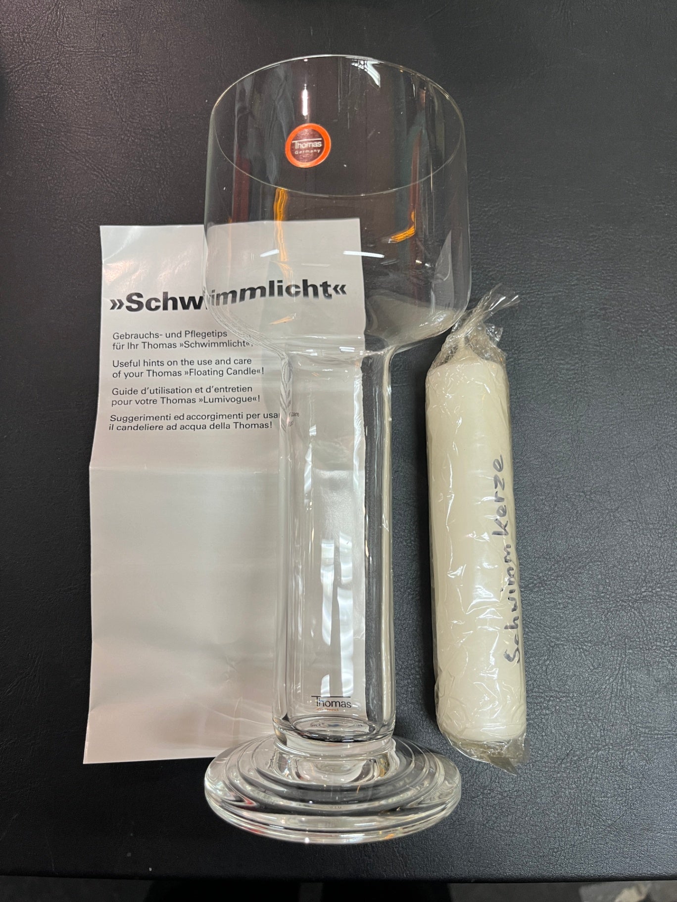 Thomas Trend Schwimmlicht Glas Kerzenhalter 21,5 cm OVP
