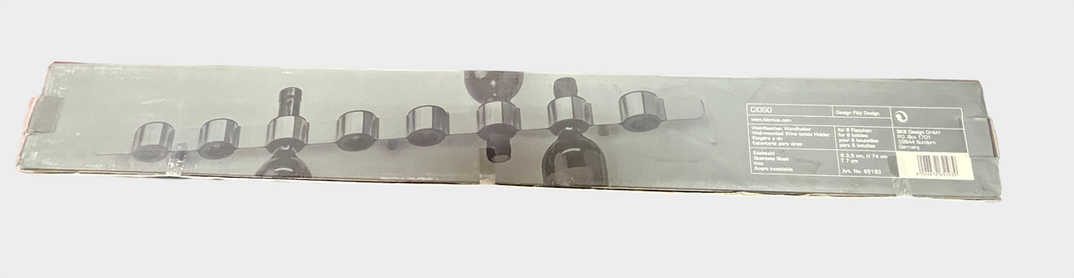 Blomus CIOSO Weinflaschen Wandhalter Edelstahl 8 Flaschen OVP
