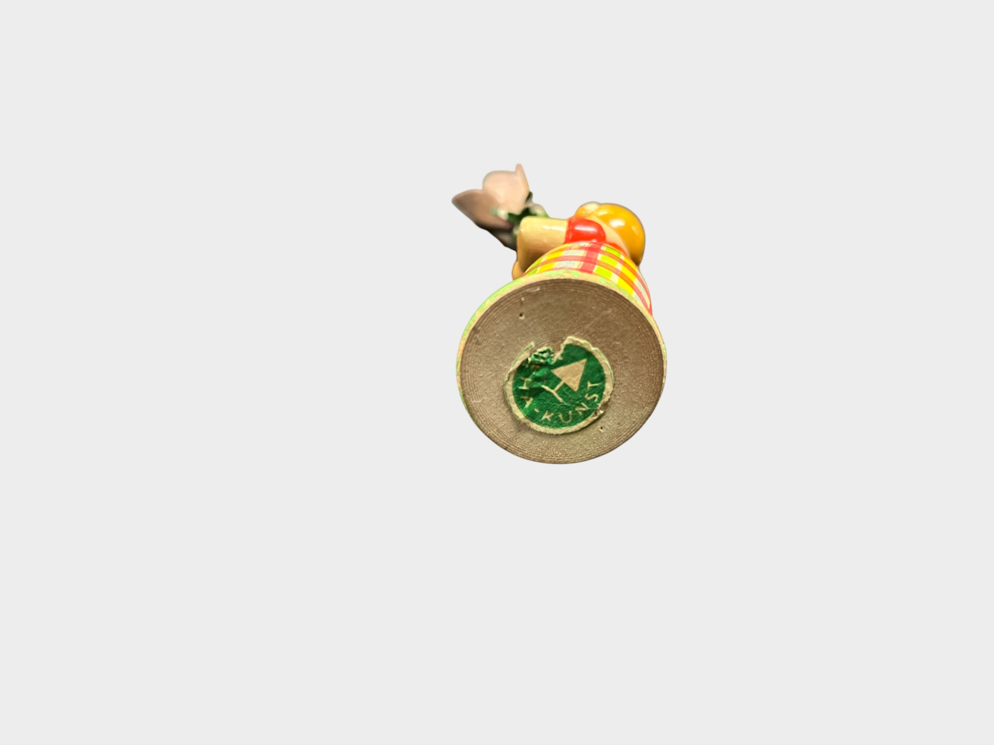 Holzfigur Blumenkind lila Blume handbemalt ca 11 cm