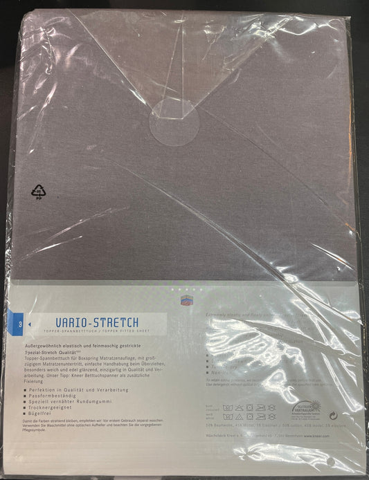 NEU Kneer Vario Stretch Topper Spannbetttuch 100x210 cm Farbe Schiefer 84 OVP
