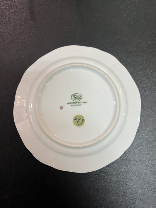 Hutschenreuther Porzellan Teller rosa Blumendekor Goldrand 15 cm