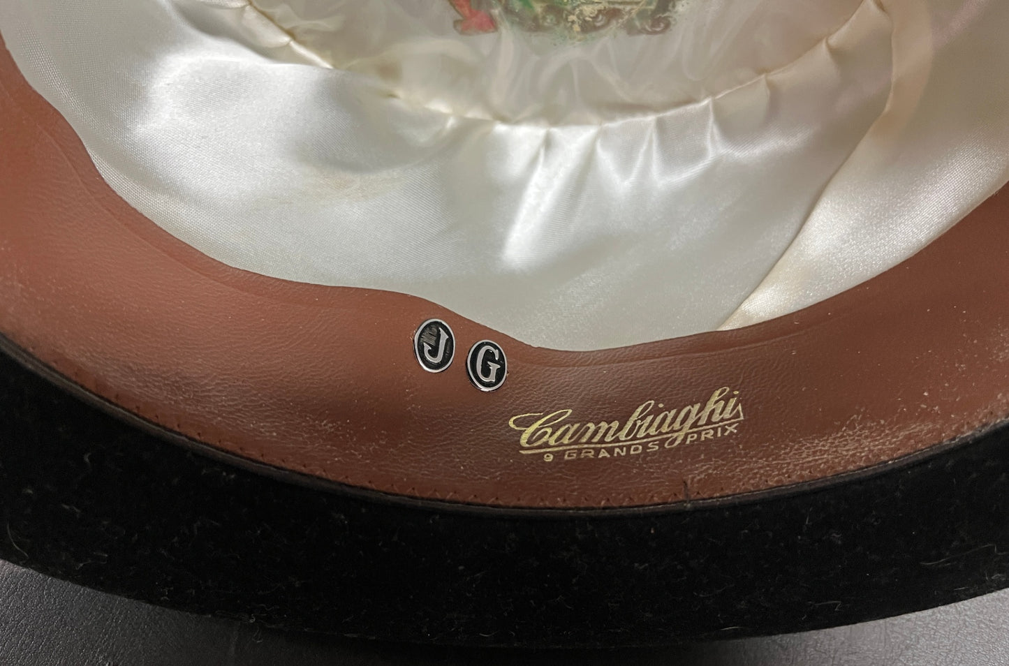 Cambiaghi Herrenhut Schwarz Filzhut Gr. 56 Italien Vintage