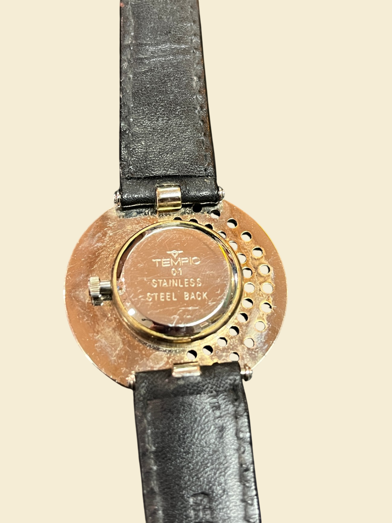 TEMPIC Quarz Armbanduhr Lederarmband Damenuhr Edelstahlboden