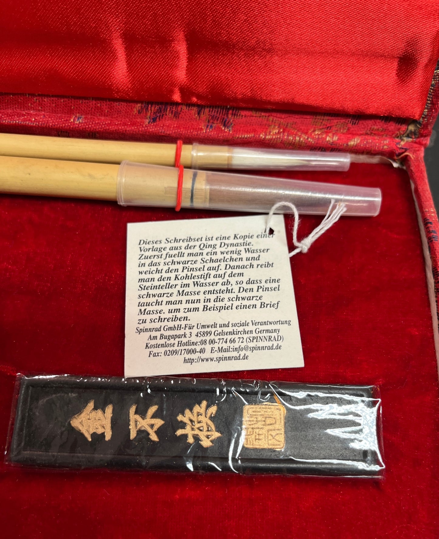 Chinesisches Schreibset Kalligrafie Set Pinsel Tusche Reibstein Etui