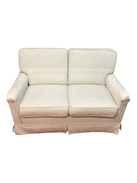 2-Sitzer Sofa Stoff beige mit losen Sitz- und Rückenkissen