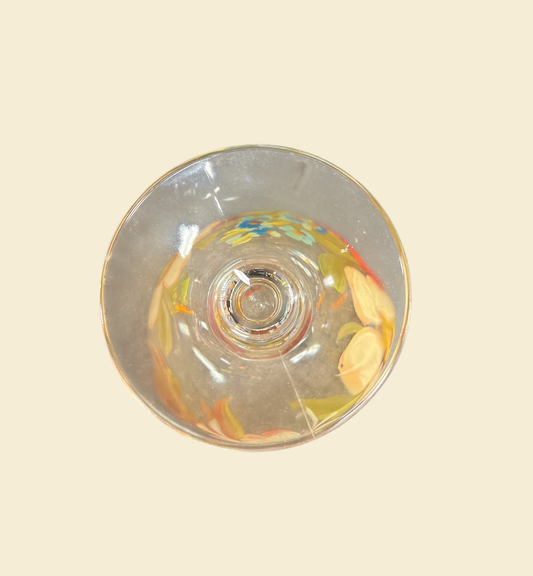 Handbemaltes Dekoglas mit Blumendekor ca. 16 cm