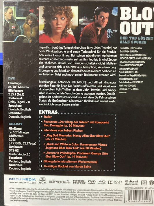 Blow Out - Der Tod löscht alle Spuren - Bluray DVD - TOP Mediabook Blu-Ray