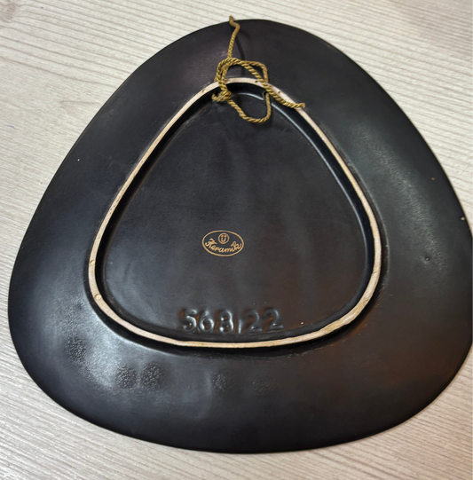 Ruscha Handarbeit Wandteller Barszene Keramik oval 22 cm