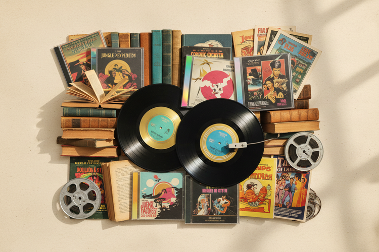 4 Bücher · Filme · Musik