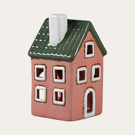 Teelichthaus rosa Keramik Höhe: 10.9 cm Breite: 6.3 cm  (Neuware incl. 19% MwSt.