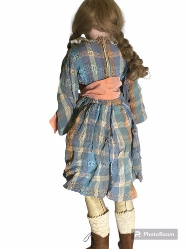 Antike Bisque-Puppe / Porzellankopf – Ledertorso – Kompositionsglieder