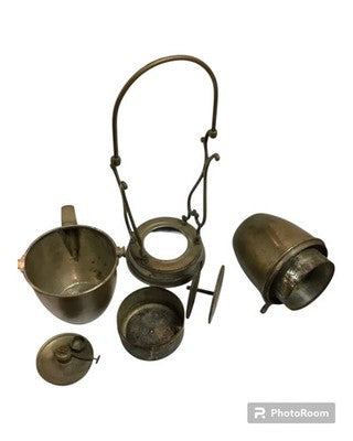 Antike Kaffeemaschine aus Metall mit Holzgriff, Frankreich, ungetestet