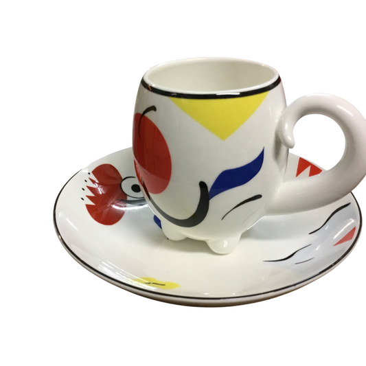 Villeroy & Boch Tasse mit Unterteller Animal Park – Design-Sammlerstück – Made in France