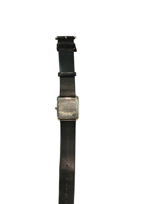 Bernadine Herren-Armbanduhr – Vintage – rechteckig – Quarz – Echtlederband – 80er/90er