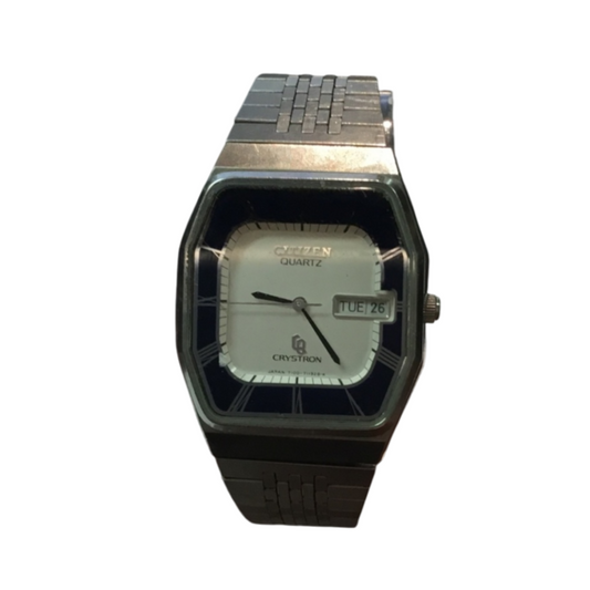 Citizen Crystron Quartz 4-752109 – Vintage 1977 – Edelstahl – Japan – läuft