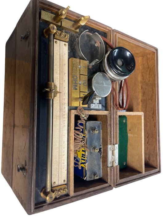 🔌 WHEATSTONE Antikes elektrisches Messgerät in Holzbox
