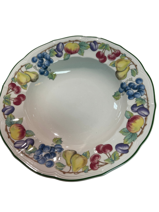  6 Suppenteller Villeroy & Boch Melina • Obstdekor • 23 cm • Vintage W.-Germany
