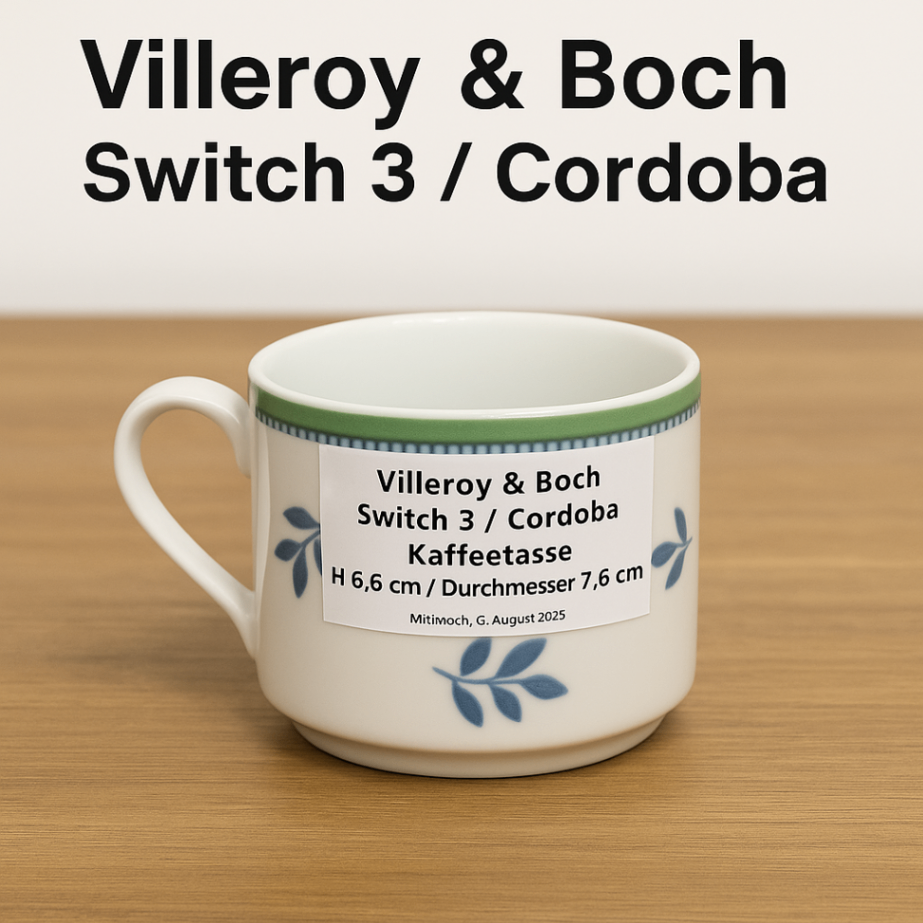Switch 3 Cordoba / Villeroy & Boch Tasse Kaffeetasse 