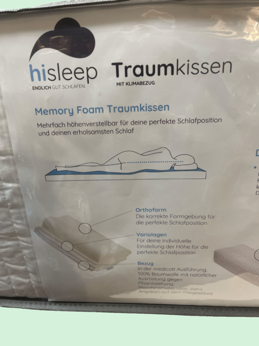 Hisleep Memory Foam Traumkissen – höhenverstellbar, wie neu, OVP