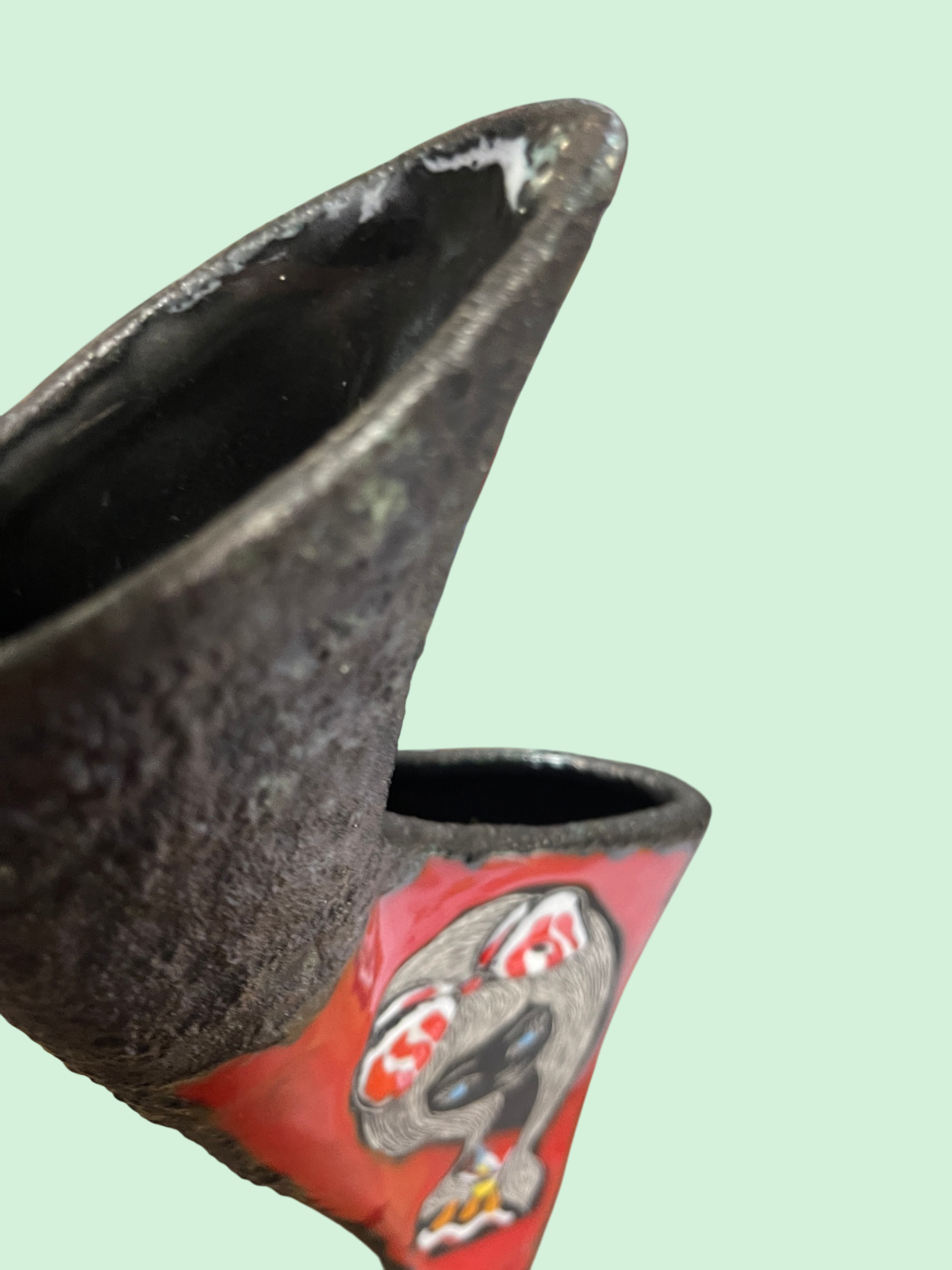 Italienische Keramikvase | Ceramica Artistica | Pop Art Mädchenmotiv | 60er/70er Jahre | Handarbeit