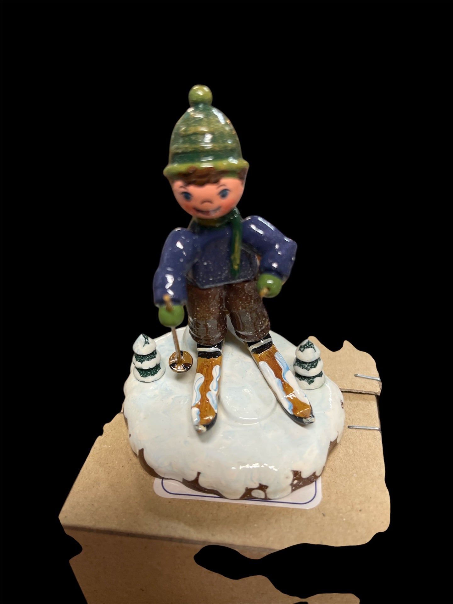 Hubrig Erzgebirge Erzgebirge Höhe 8,5 cm Junge auf Skiern