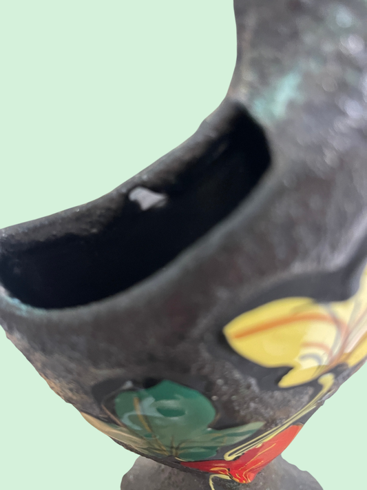 Italienische Keramikvase | Ceramica Artistica | Pop Art Mädchenmotiv | 60er/70er Jahre | Handarbeit