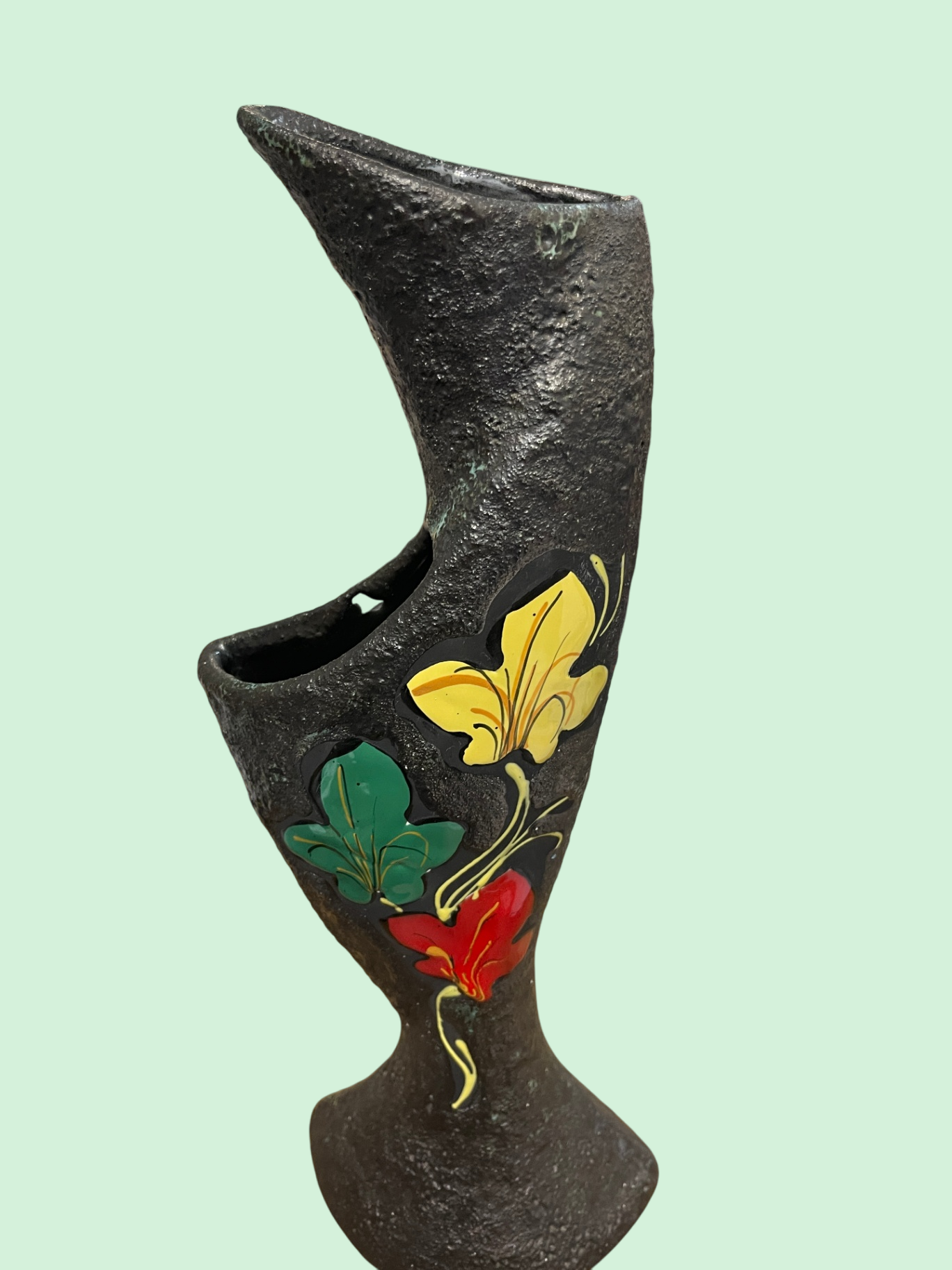 Italienische Keramikvase | Ceramica Artistica | Pop Art Mädchenmotiv | 60er/70er Jahre | Handarbeit
