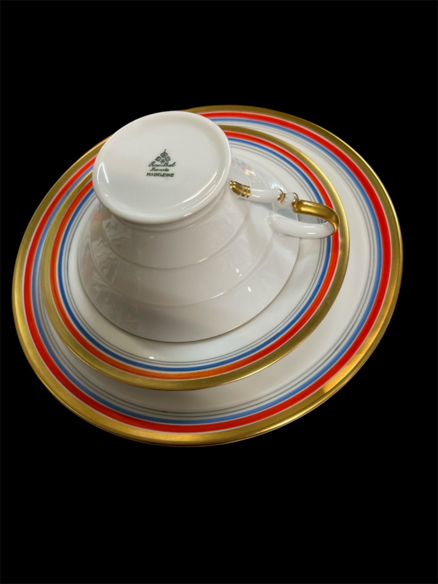 Rosenthal Selb Bavaria „Madeleine“ | Sammeltasse mit Untertasse & Kuchenteller | Goldrand | 50er Jahre