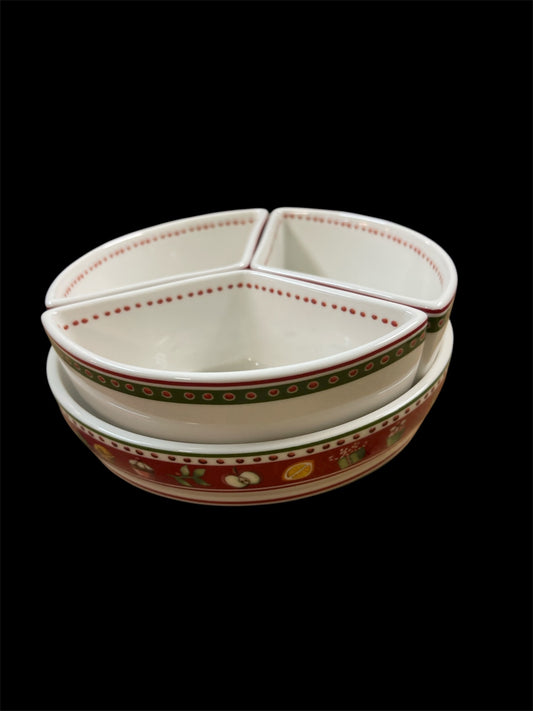 Villeroy & Boch „Toy’s Delight“ – Servierset mit 3 Einsatzschalen – Weihnachtsdekor – Porzellan