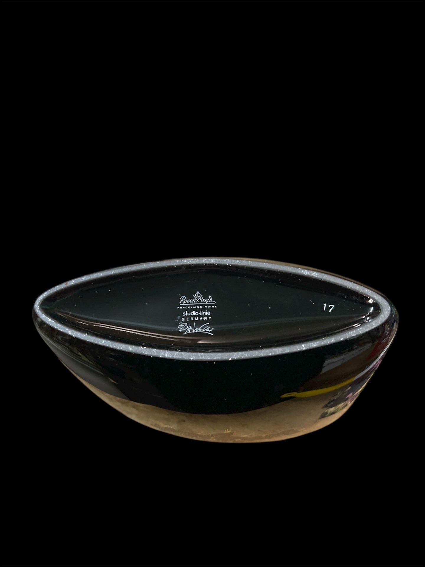 Rosenthal studio-linie Vase Bjørn Wiinblad – Schwarzglas mit Golddekor – Vintage 1970er – German