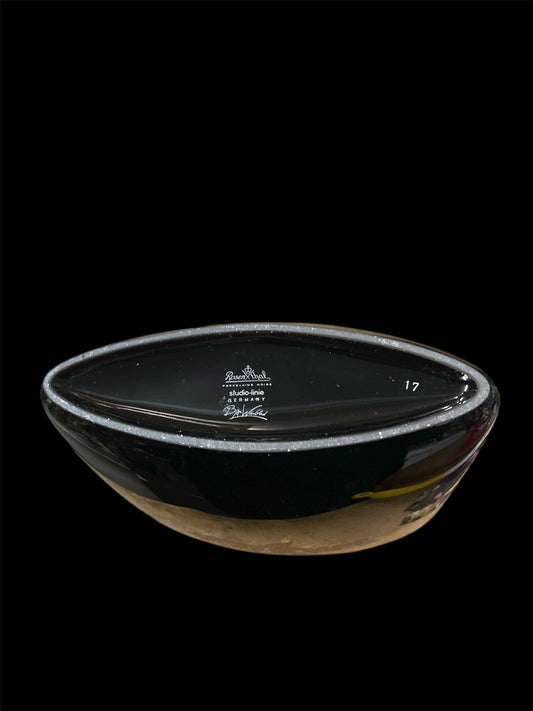 Rosenthal studio-linie Vase Bjørn Wiinblad – Schwarzglas mit Golddekor – Vintage 1970er – German