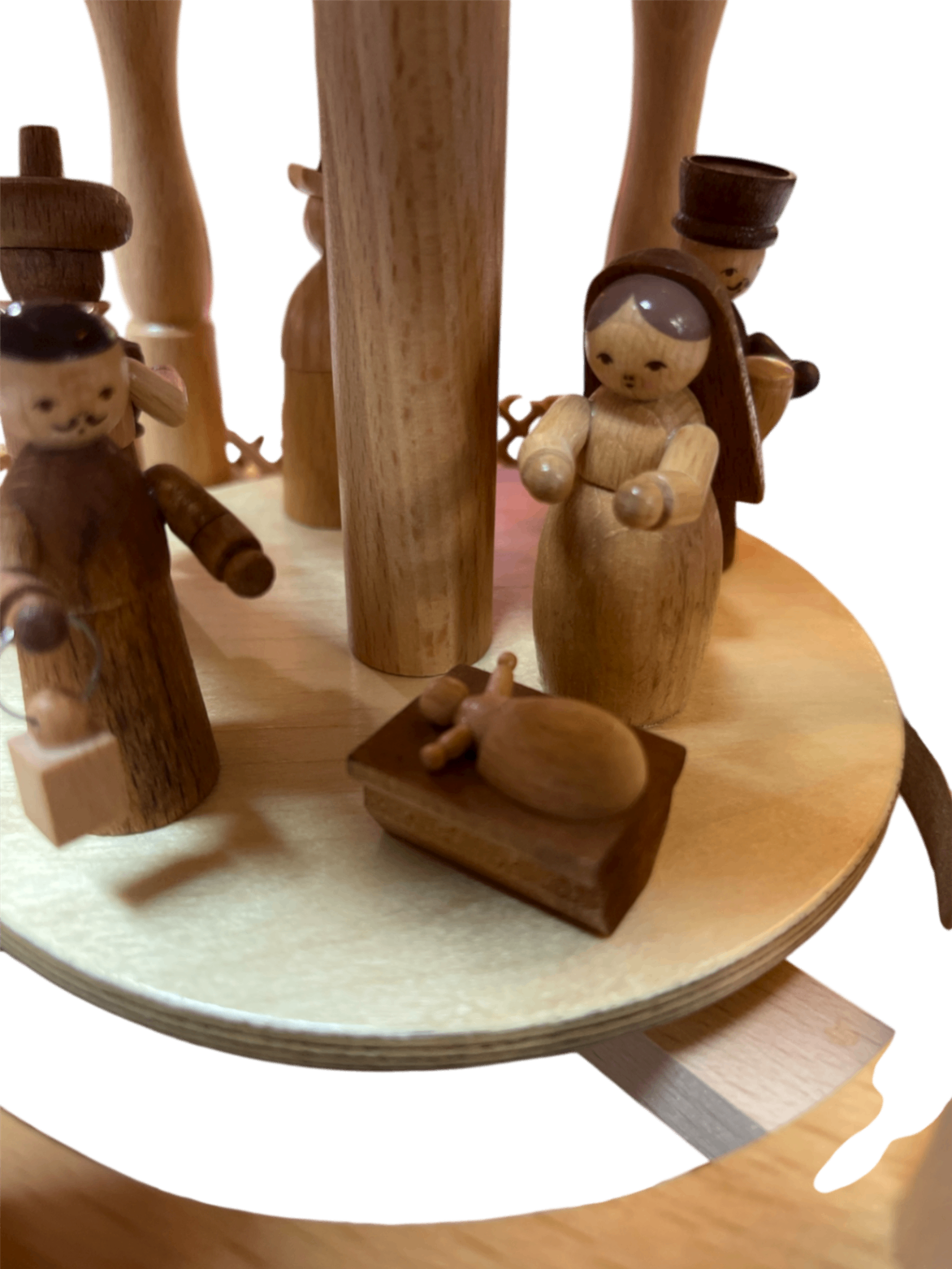 Erzgebirgische Weihnachtspyramide KWO – 2-stöckig – Holz natur – Handarbeit – Made in Germany