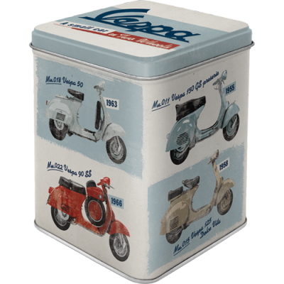 Blechdose Teedose  Vespa Model Chart (Neuware incl. 19% MwSt.) NostalgicArt
