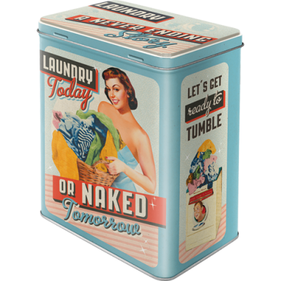 Blechdose L Laundry Today or Naked (Neuware incl. 19% MwSt.) NostalgicArt