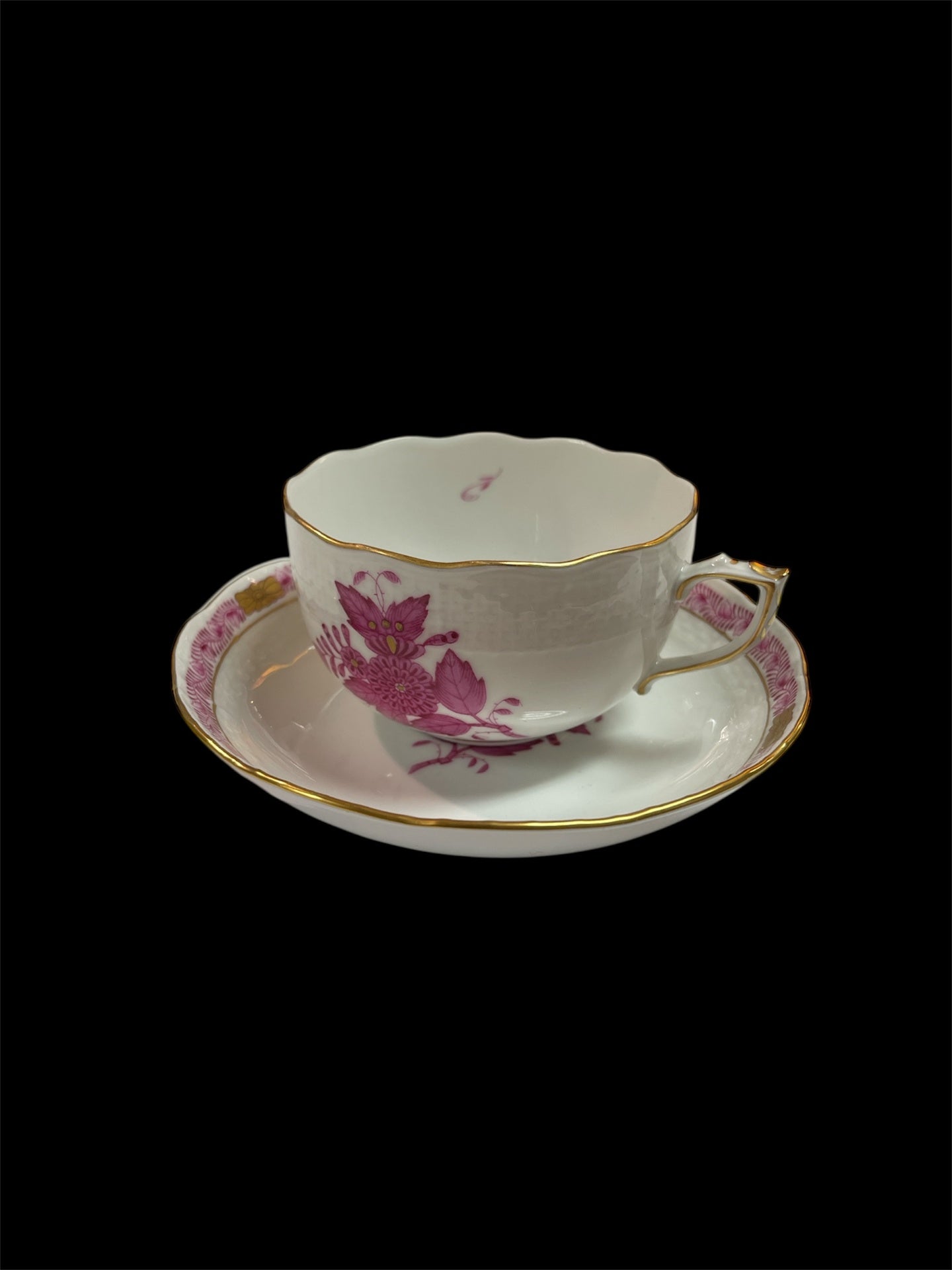 Herend Hungary Apponyi Purpur Kaffeetasse Tasse mit Untertasse ohne Spiegel 704/AP